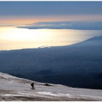 La città e il golfo visti dalle piste da sci di Nicolosi Etna sud